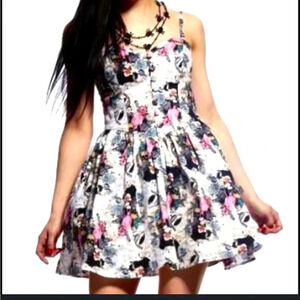 Hell Bunny Floral Mini Dress - Black, Pink, White